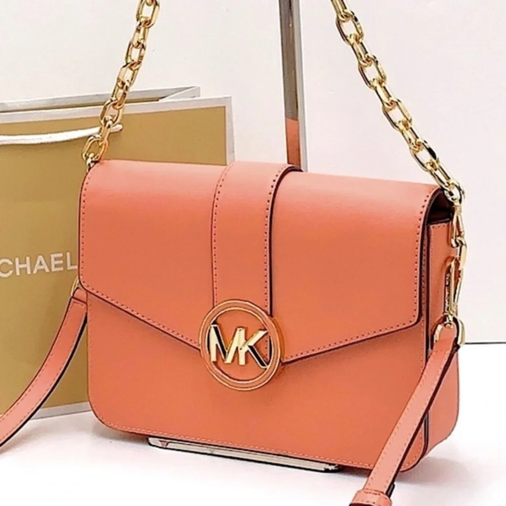 MICHAEL KORS CARMEN MEDIUM CONVERTIBLE SHOULDER BAG SHERBERT COLOR